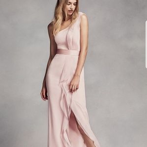 White by Vera Wang 1-shoulder bridesmaid dress